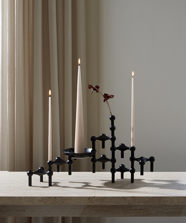 STOFF Nagel Ljusstake, Matt Svart 3-Pack - Bild 3