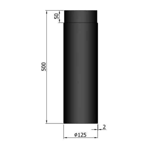 Rökrör L:500mm ø125