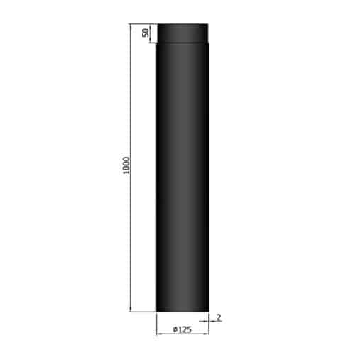 Rökrör L:1000mm ø125