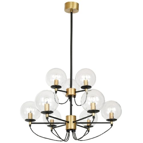Perla 9 Glas/mässing/svart
