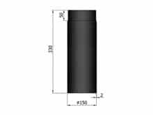 TermaTech Rökrör 150 mm – Längd 250 mm Svart