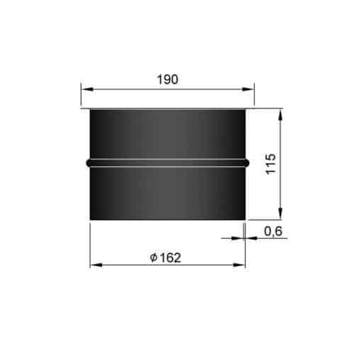 Murstos enkelt L:115mm, inv. Ø162mm