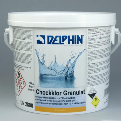 Delphin Chockklor Granulat 3 kg – Snabblösande poolklor utan cyanursyra
