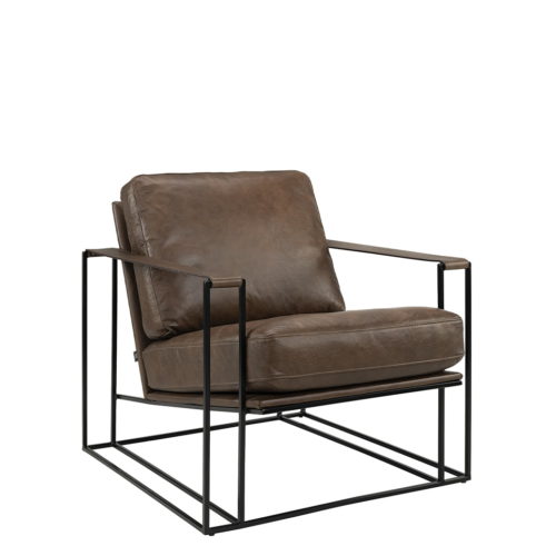 Artwood Skinnfåtölj Bellagio chocolate brown /black
