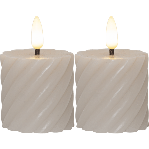 LED Blockljus 2-pack Flamme Swirl