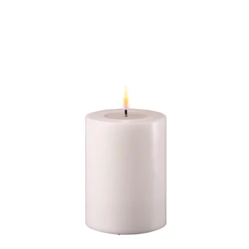 Deluxe Homeart Blockljus LED Vitt Ø 7,5 x 10 cm