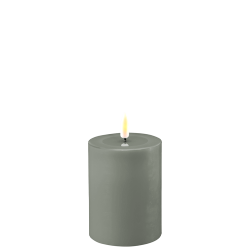 Blockljus LED Salviagrön Ø 7,5x10cm