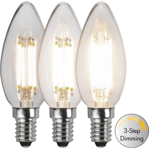 LED-LAMPA E14 C35 CLEAR 3-STEP