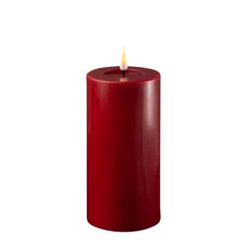 Blockljus LED Bordeaux röd Ø 7,5 x 15 cm