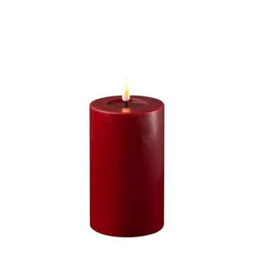 Blockljus LED Bordeaux röd Ø 7,5 x 12,5 cm