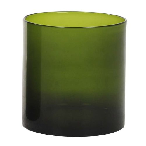 Glasvas Låg Oliv