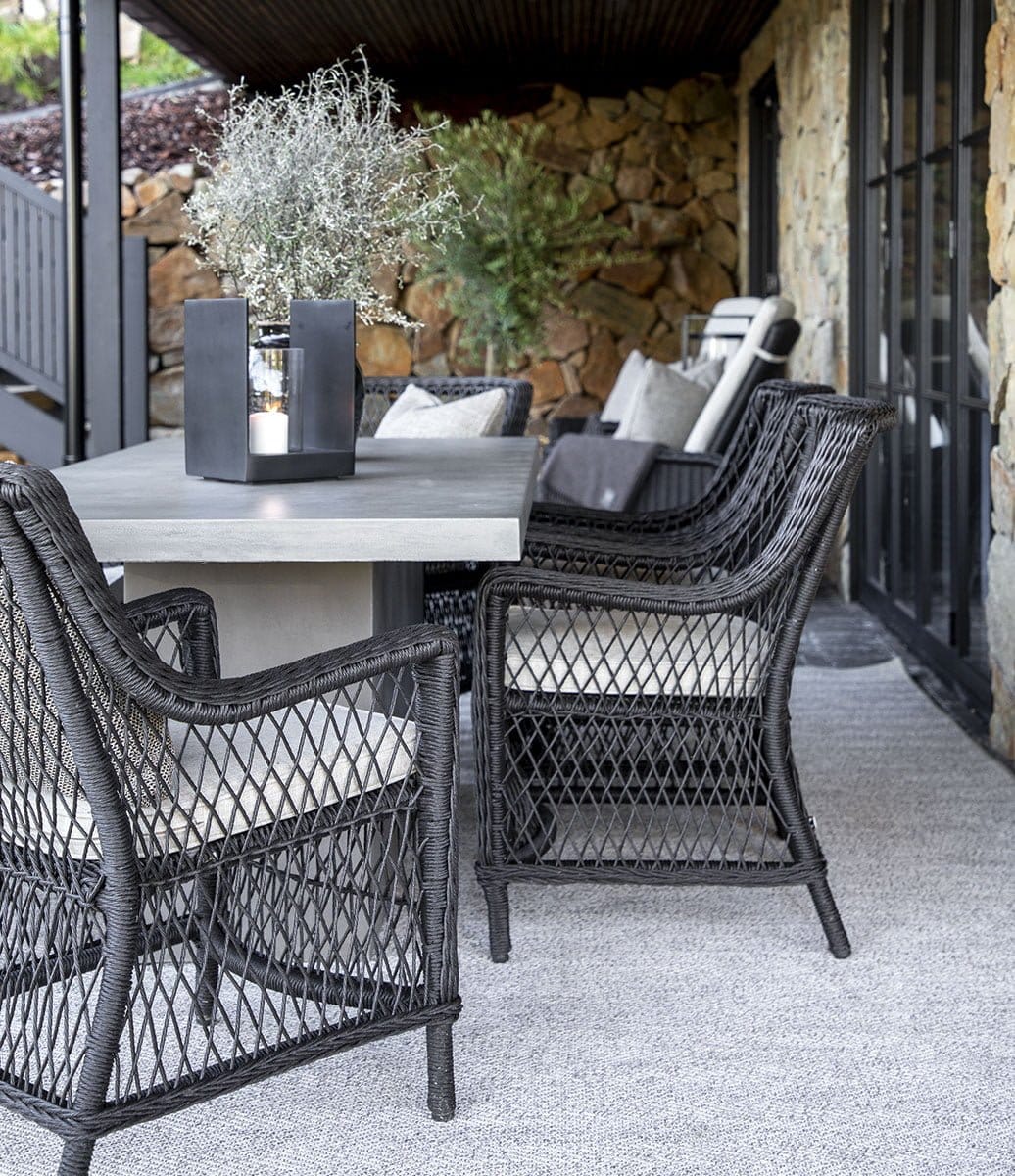 Artwood - Marbella Matstol Utomhus Svart Black Twist inkl dyna off-white - Bild 3