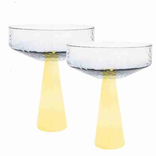 Champagneglas Claude Coupe Blå/Gul