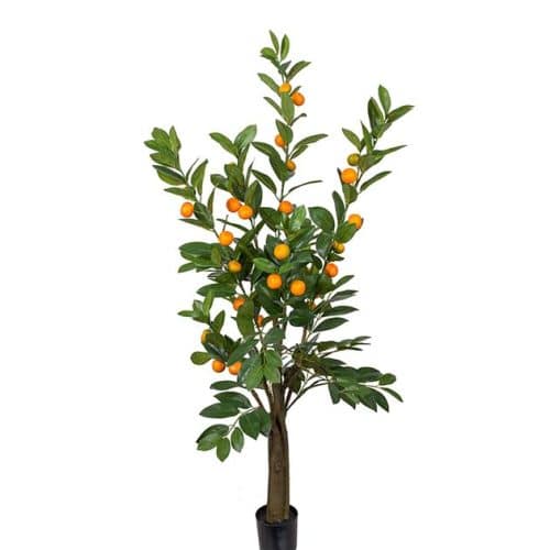 Citrus 150 cm – Naturtrogen konstväxt med grönska och gula frukter