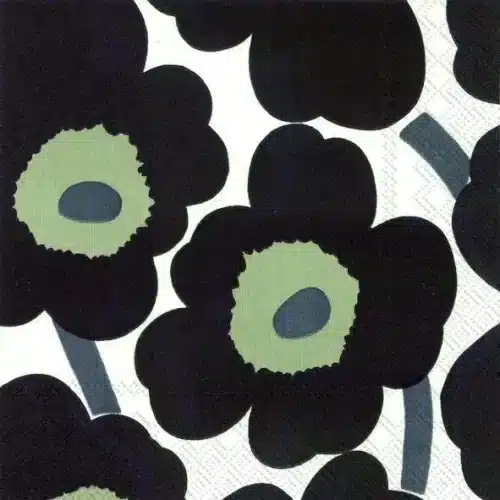 Servett Marimekko svart vit
