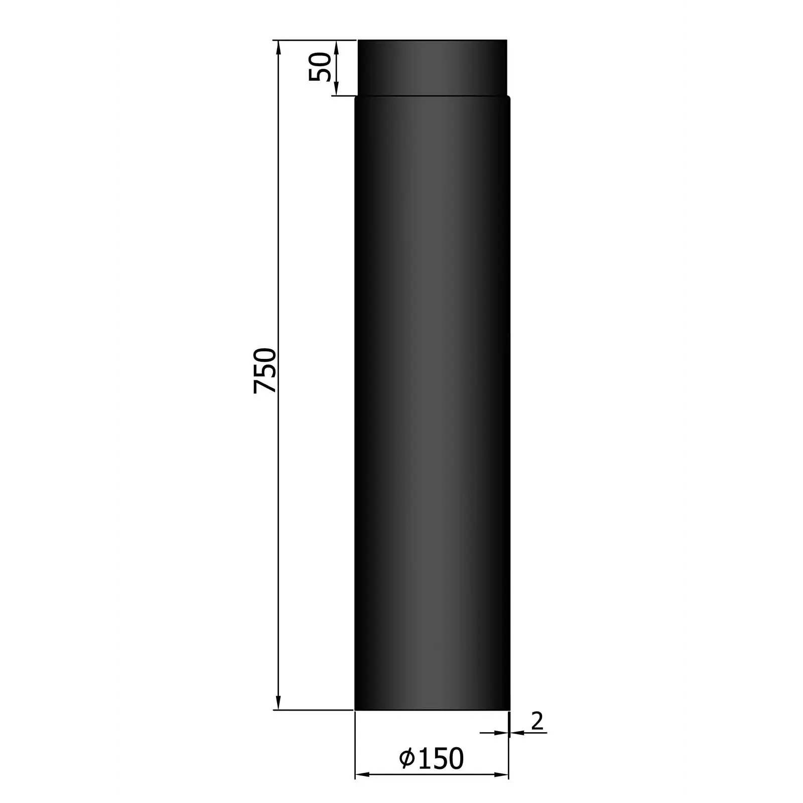 Termatech Rökrör L:750mm