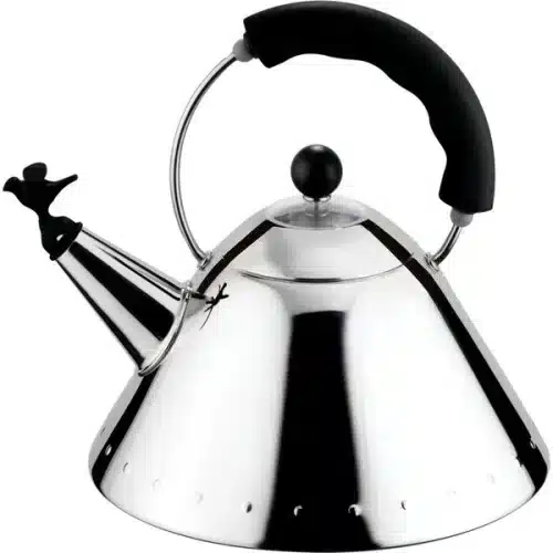 Alessi pipkittel rostfritt stål med svart handtag – 2 liter