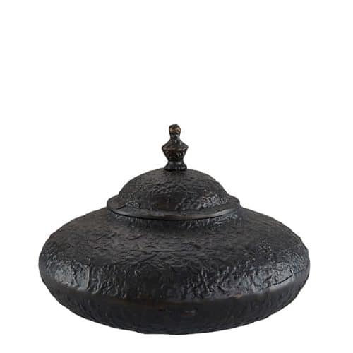 Artwood Fiora Dekoration Small – Rund Metallask Antique Black/Bronze
