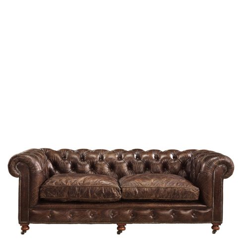 Artwood Kensington Skinnsoffa Leather vintage cigar