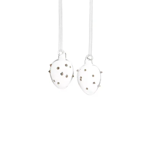 Hänge Ägg Dot 4 cm – Transparent glasägg