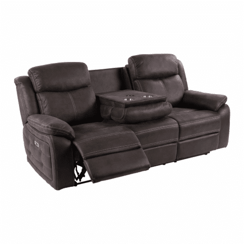 NFG Teddy Reclinersoffa 3-sits tyg brun/grå El