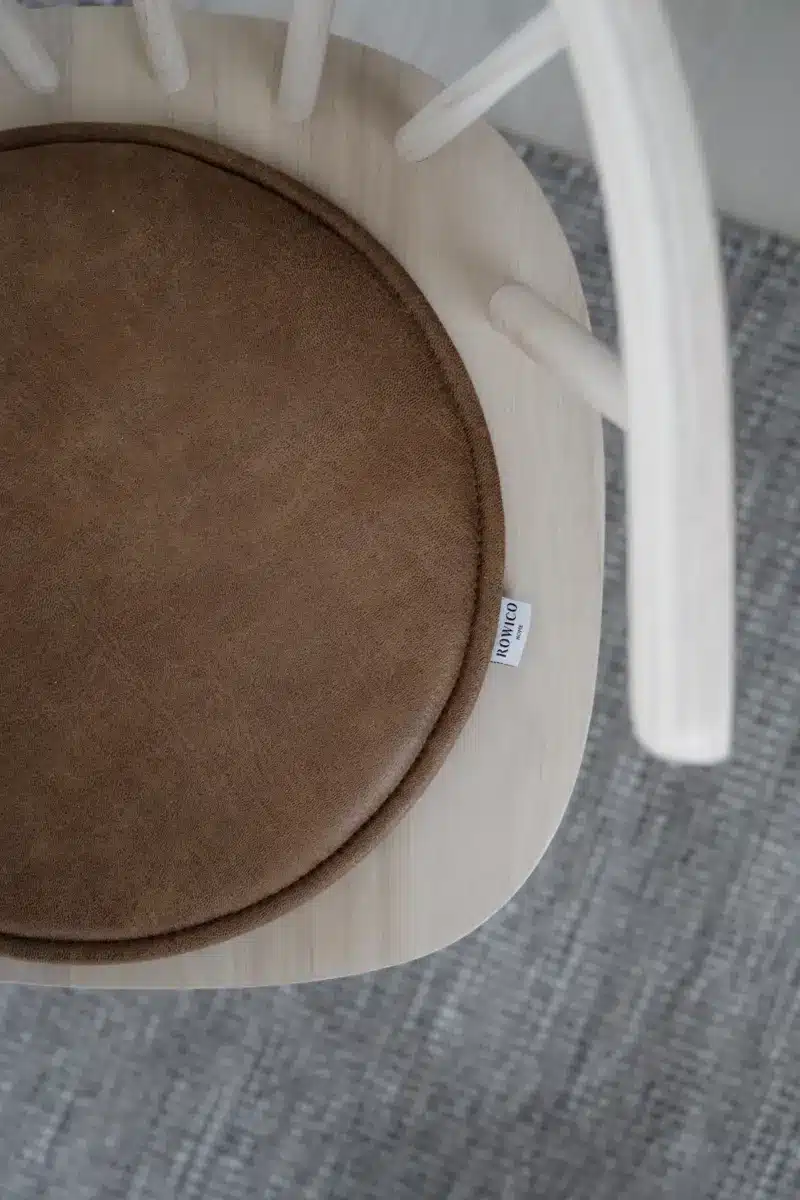 Rowico Fulton sittdyna Ø38 cm – Brun lädertextil - Bild 2