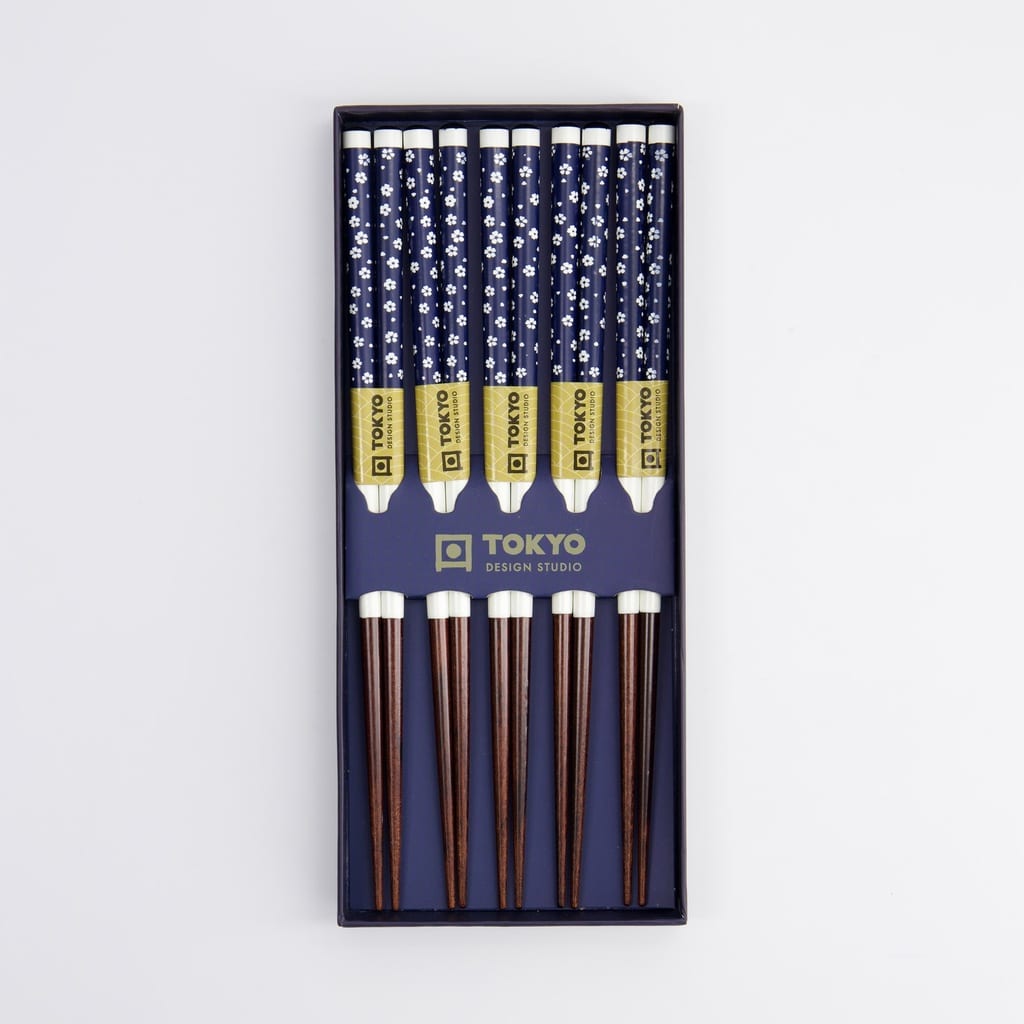 Tokyo Design studio Chopstick Giftset/5 Blue Flowers - Bild 3