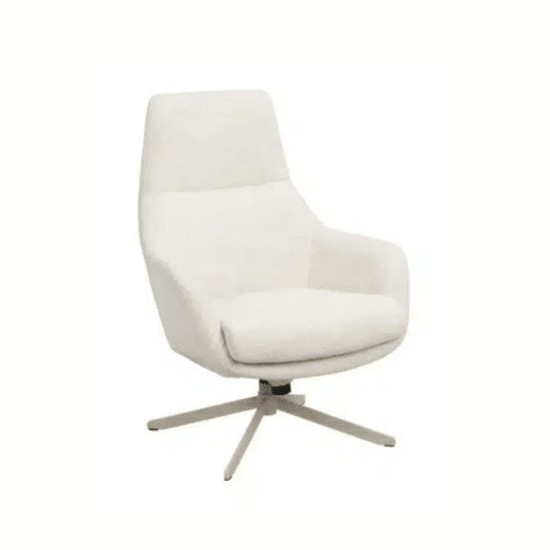 Rowico Conroe fåtölj ljusbeige tyg/beige metall snurr