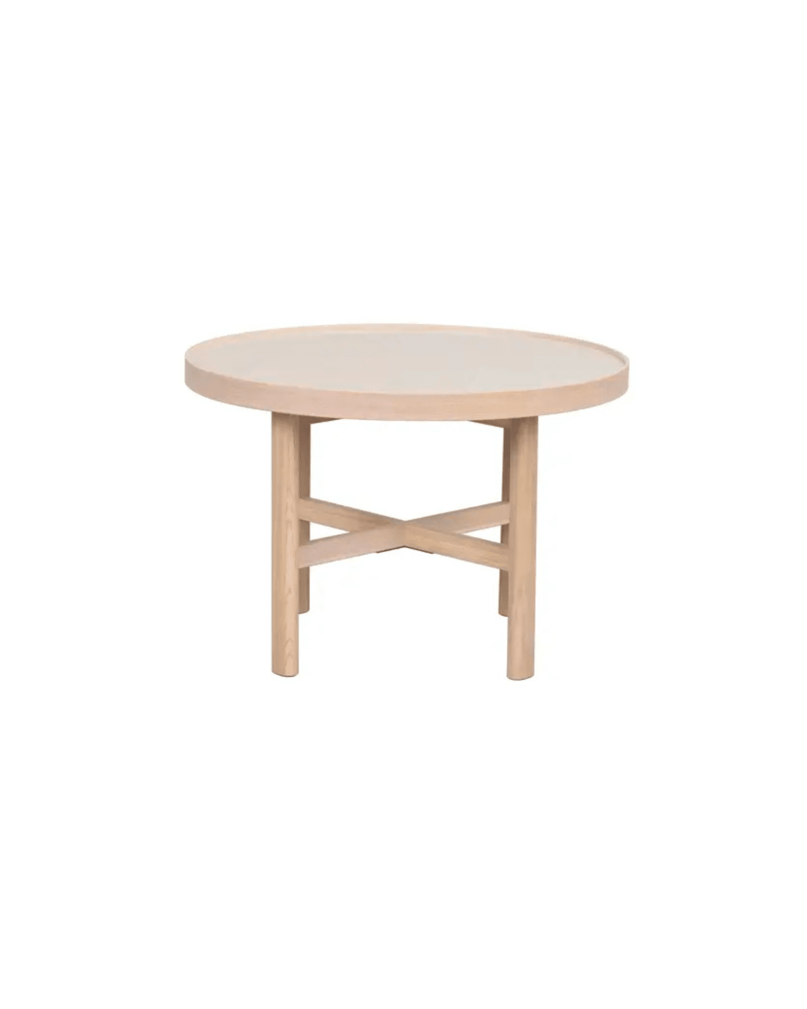 Rowico Marsden soffbord 60×60 cm – Beige/vitpigmenterad