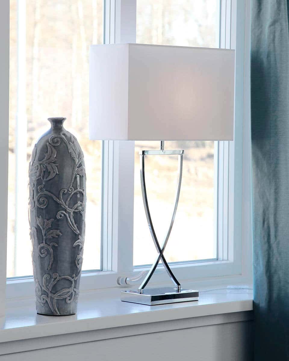 By Rydéns Omega bordslampa H52 cm krom/vit - Bild 2