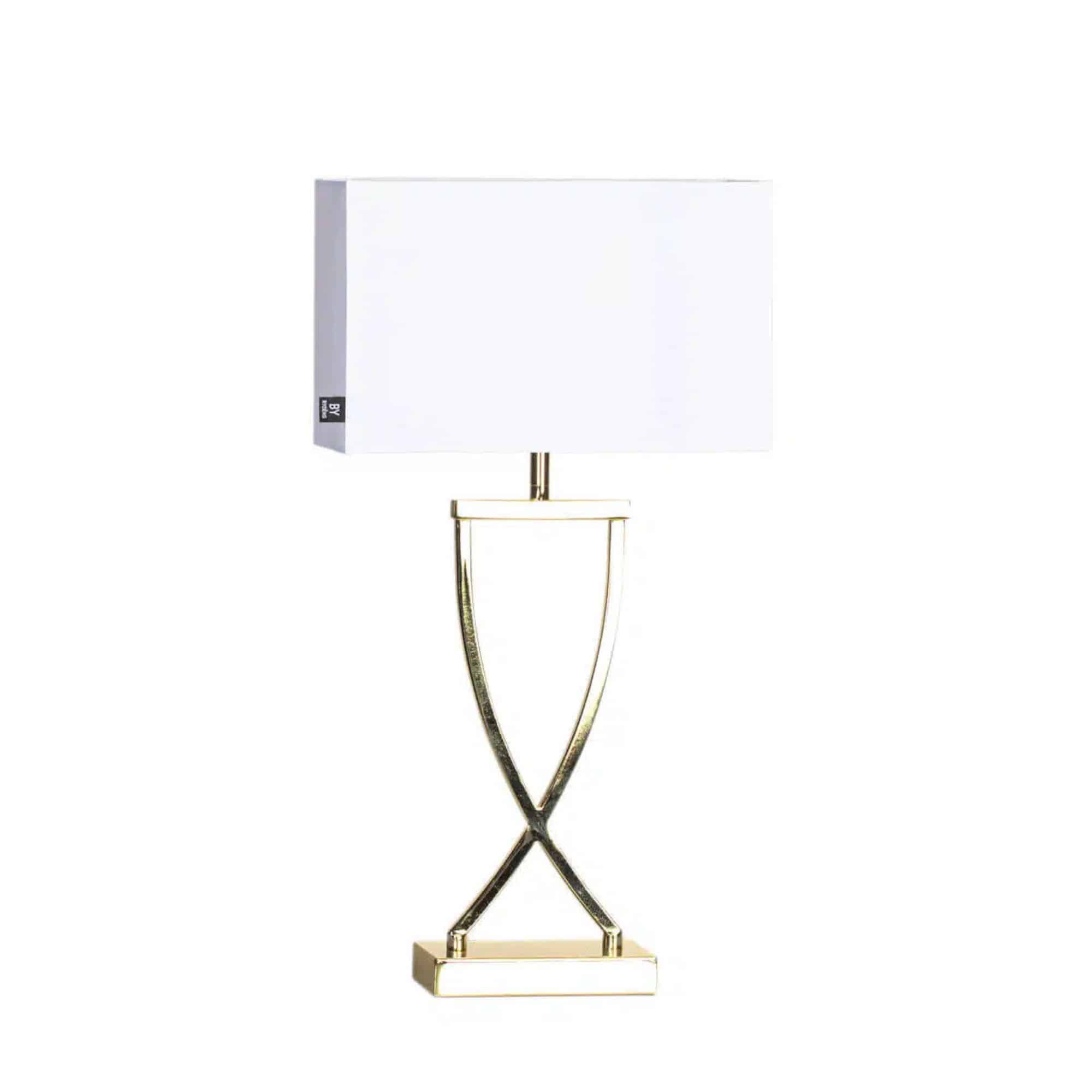 By Rydéns Omega bordslampa H52 cm mässing/vit