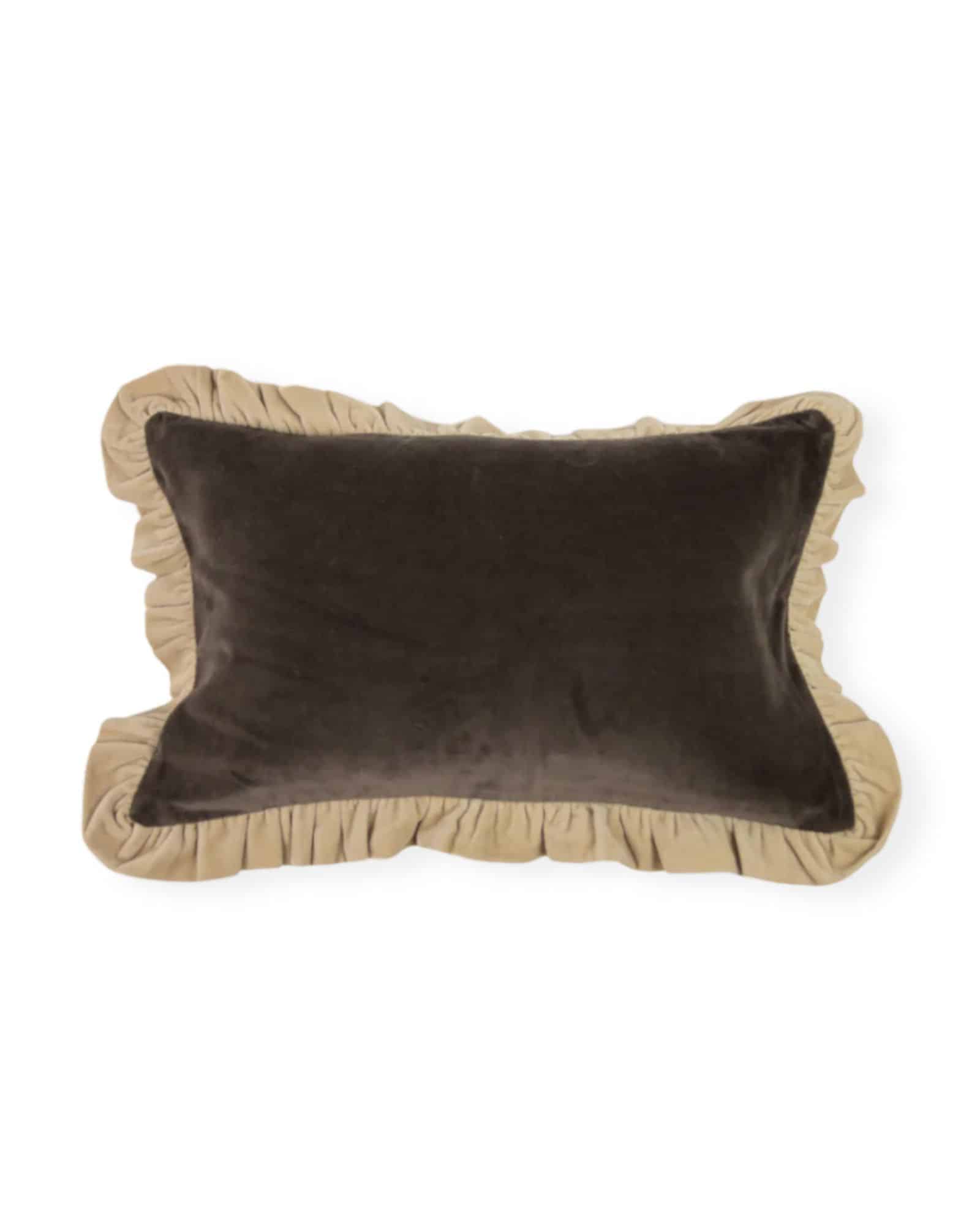 Doris kuddfodral 30×50 i mörk taupe/benvit