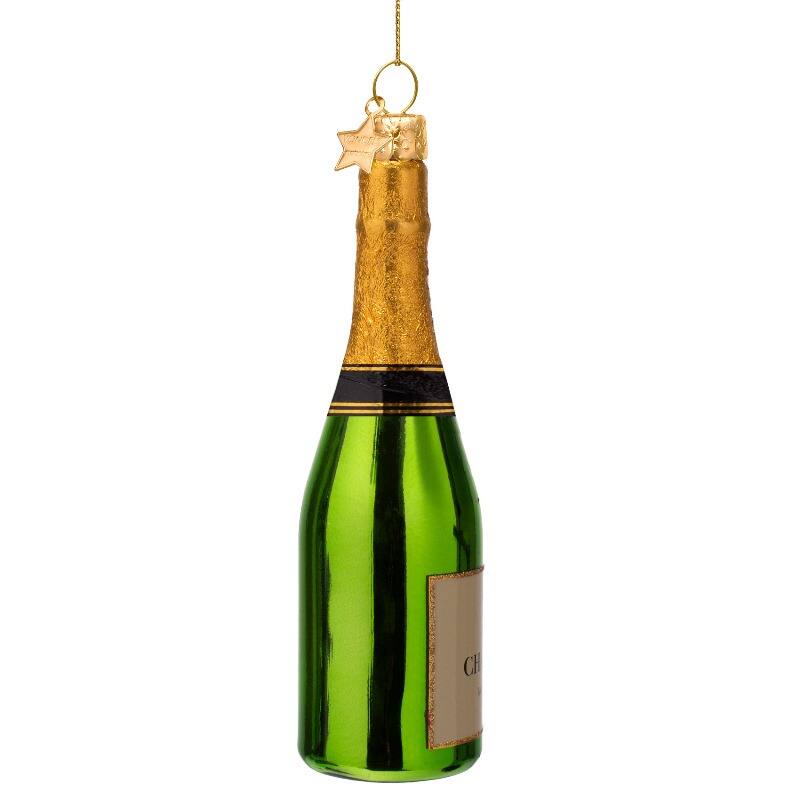 Vondels Ornamentglas grön lyxig champagneflaska H14cm - Bild 3