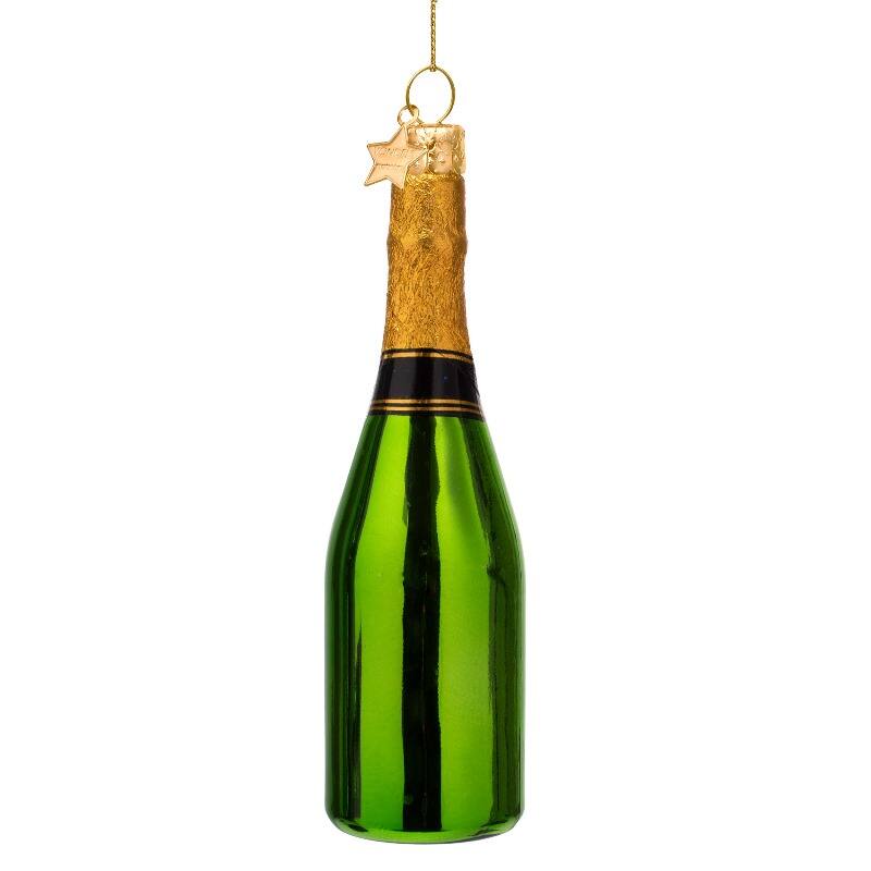 Vondels Ornamentglas grön lyxig champagneflaska H14cm - Bild 4