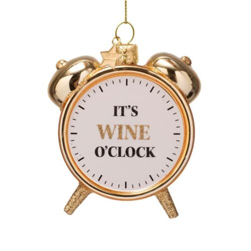 Vondels Ornamentglas glänsande guld vinklockans alarm H9cm