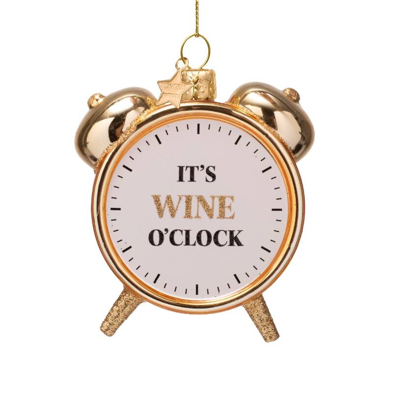 Vondels Ornamentglas glänsande guld vinklockans alarm H9cm