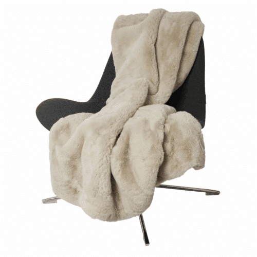Fluffy Pläd – Fuskpäls, Beige