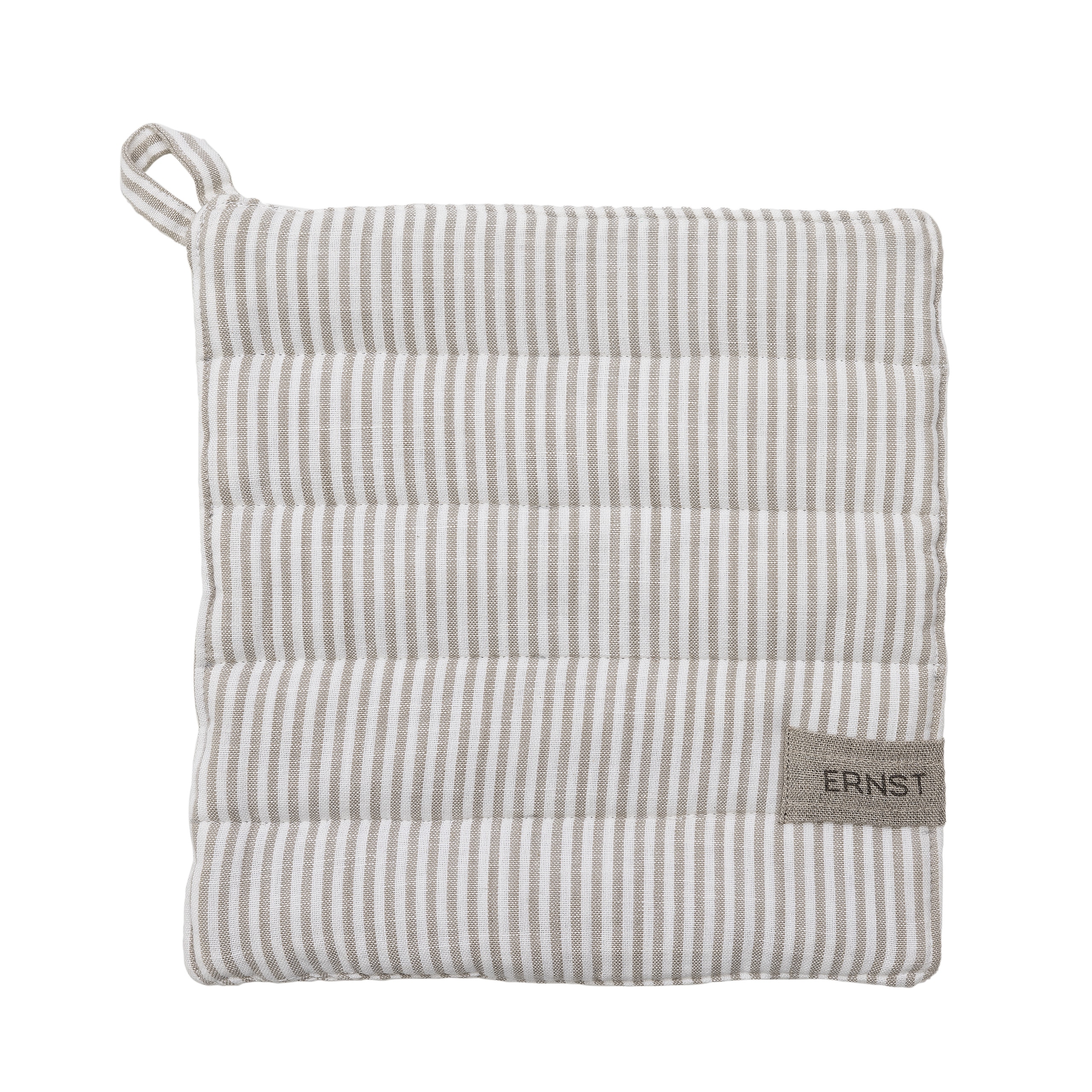 ERNST Grytlapp smal rand beige/vit