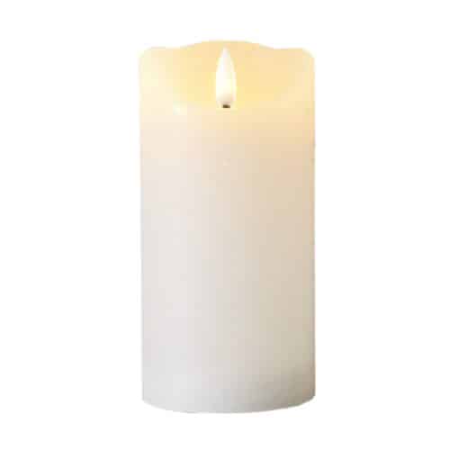 LED Blockljus Flamme Rustic Vitt 15cm