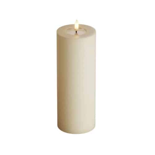 Deluxe Homeart LED Blockljus Ø 7,5 x 20cm Cream