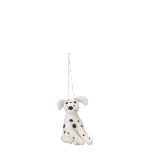 Dalmatin Hund – Ull 4x8x7 cm Vit/Svart