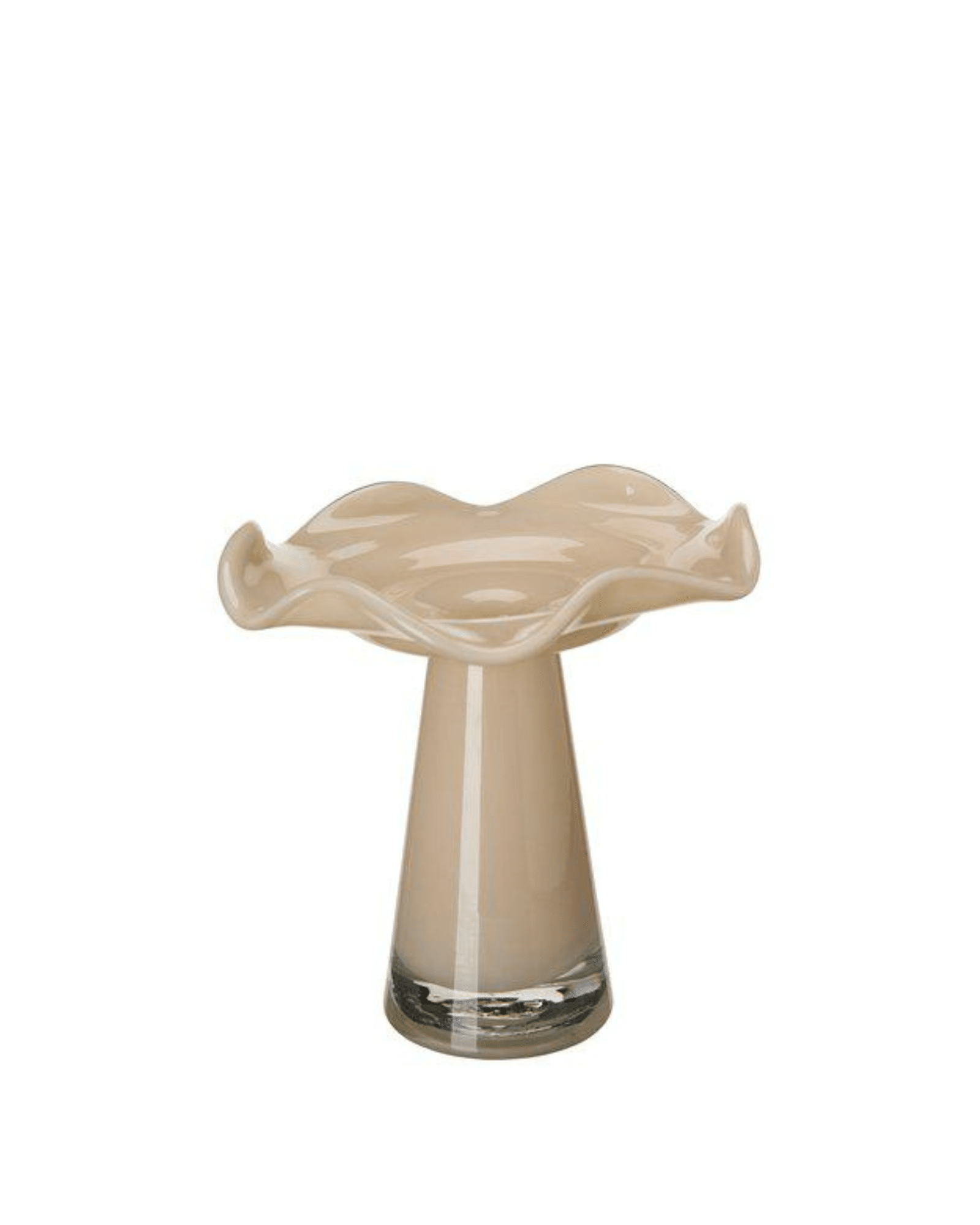 Barbro Vas – Glas 18x17 cm Beige, Ø3 cm
