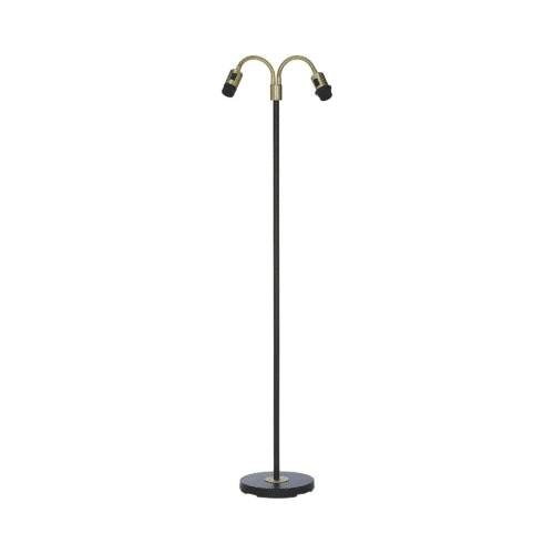 Amy Golvfot Flex2 Golvlampa – 2-arm Svart/Mässing 150cm
