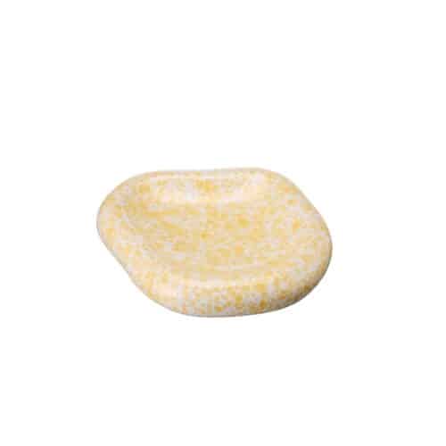 Doris Fat – Stengods 37x34x7 cm i Vit/Gul, Ø26 cm