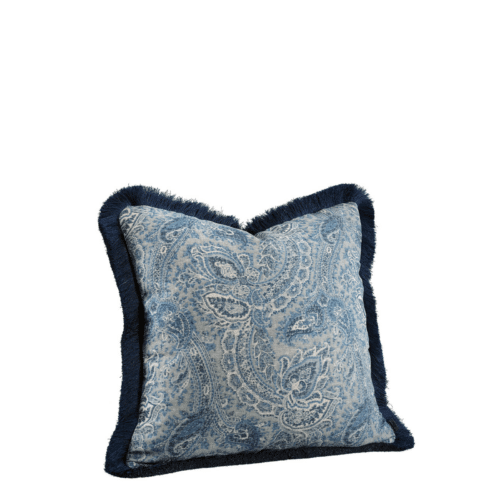 Artwood Kuddfodral Elton Paisley blå med frans
