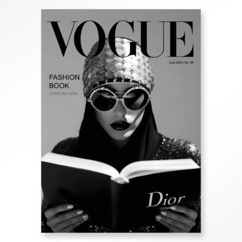 Tavla Fashion Book White Glas 40x60cm