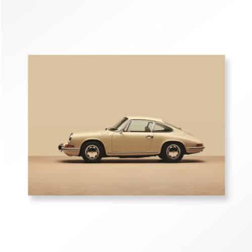 Tavla Vintage Porsche Beige Glas 40x60 cm