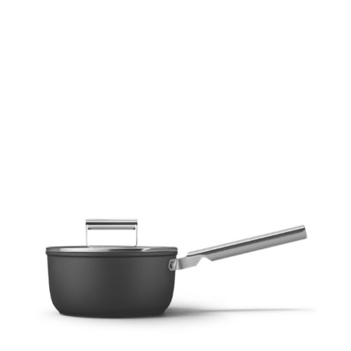 Smeg Keramisk Kastrull 20 cm Non-Stick Svart – 50’s Style med Glaslock