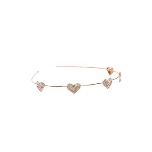 Strasshjärta diadem