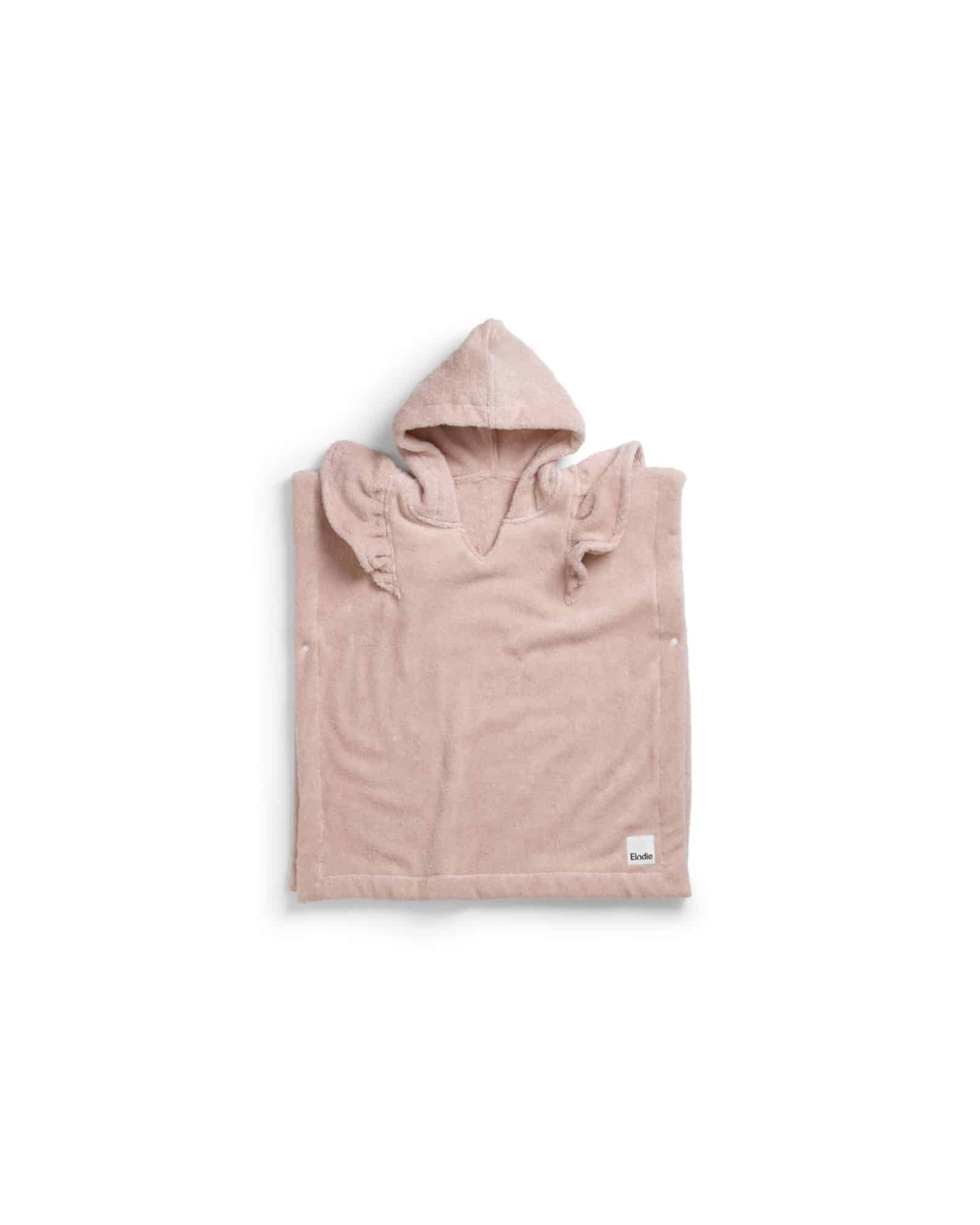 Elodie Badponcho Powder Pink – mjuk barnponcho i bomull 1–3 år
